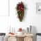 24" Pinecones, Berries & Bells Christmas Teardrop Swag